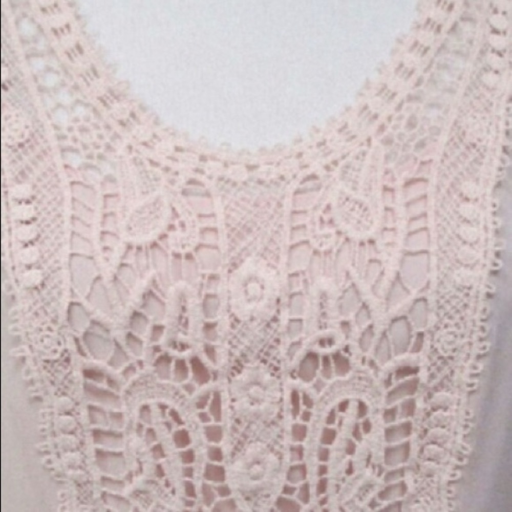 New Lauren Conrad LC Pink Sheer Lace Top
